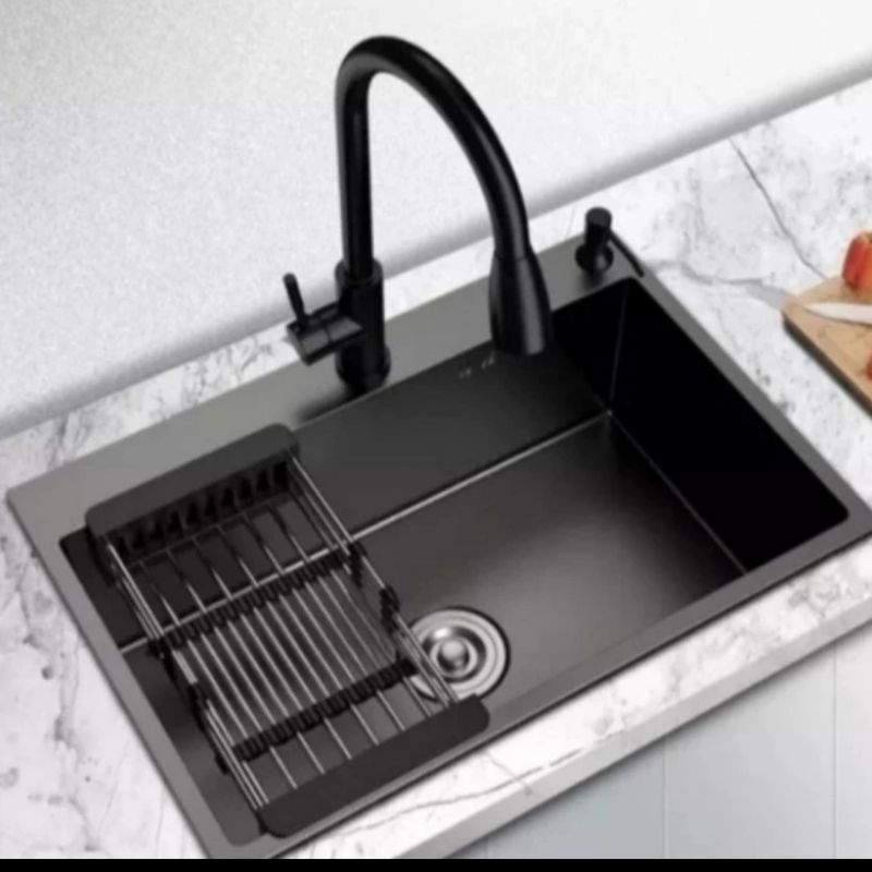 kitchen zink 6045 black /paket komplit kitchen zink kran tarik