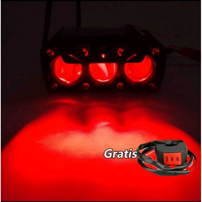 LAMPU TEMBAK LED LASER SQL 3 MATA DEVIL EYE 35WATT MERK LIU HJG ORI SUPER TERANG KUALITAS TERJAMIN B