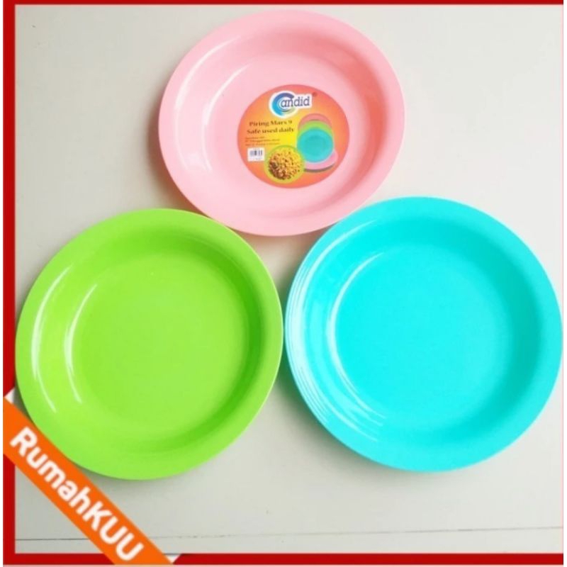 piring plastik anti pecah/piring makan plastik tebal piring lucky bird