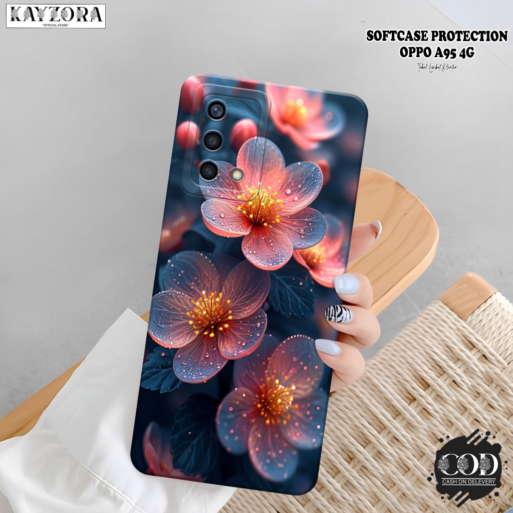 Case Hp OPPO A95 4G Terbaru - KAYZORA - Fashion Case Bunga - Softcase OPPO A95 4G - Silikon Tpu Pro 