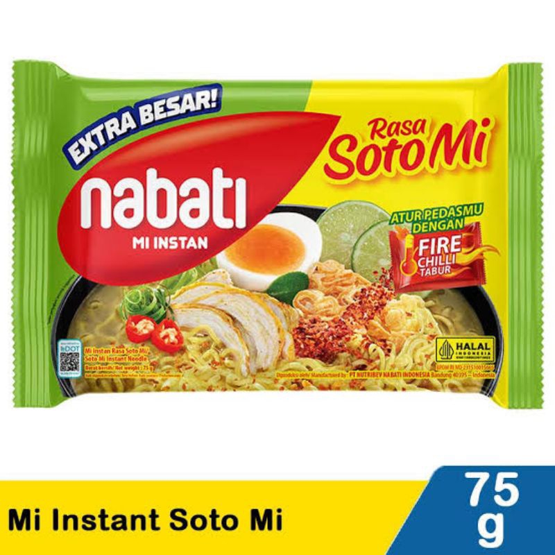 

Nabati mie kuah rasa soto 3000/5pics s/d 2500/10pics