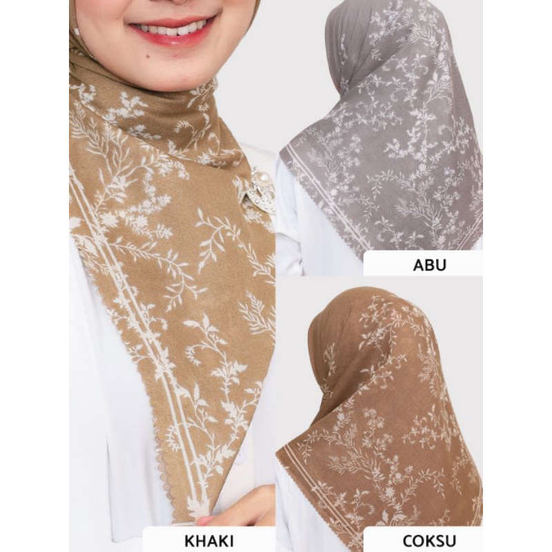 RB AZZAHRA HIJAB - Folur Jilbab Segi Empat Motif Voal Lasercut