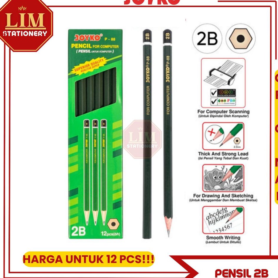 

PAKET HEMAT Pensil 2B Computer P88 1pak12pcs