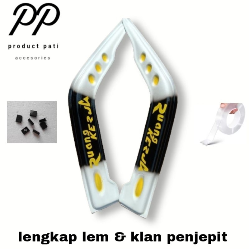 1set kanan kiri talang air mobil L300 bahan dari fiber dengan motif dan tulisan lengkap lem perekat+