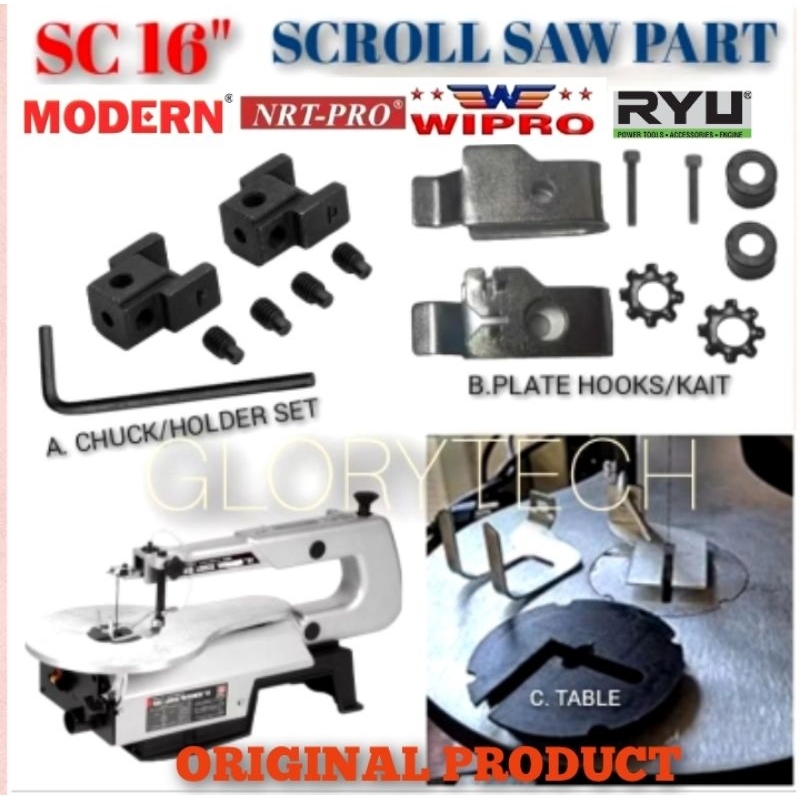 Pin Holder Spiral sacroll saw / Penjepit Mata Gergaji Spiral Scroll/ Mata Gergaji ukir Holder