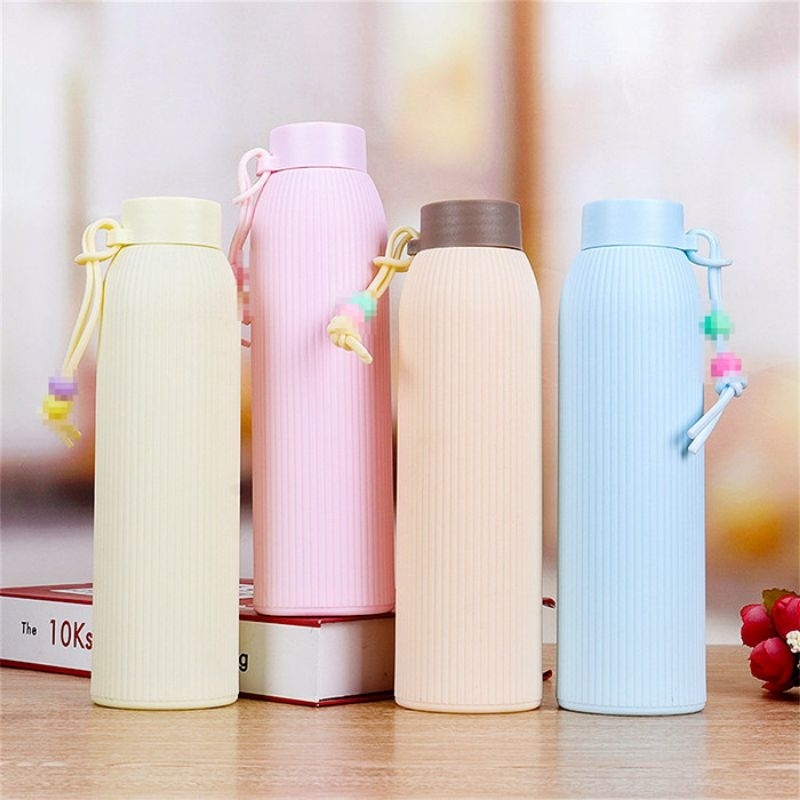 Botol Minum Kaca Macaron 500 Ml/Botol Minum Macaron/Botol Minum Kaca/Botol Kaca 500 Ml