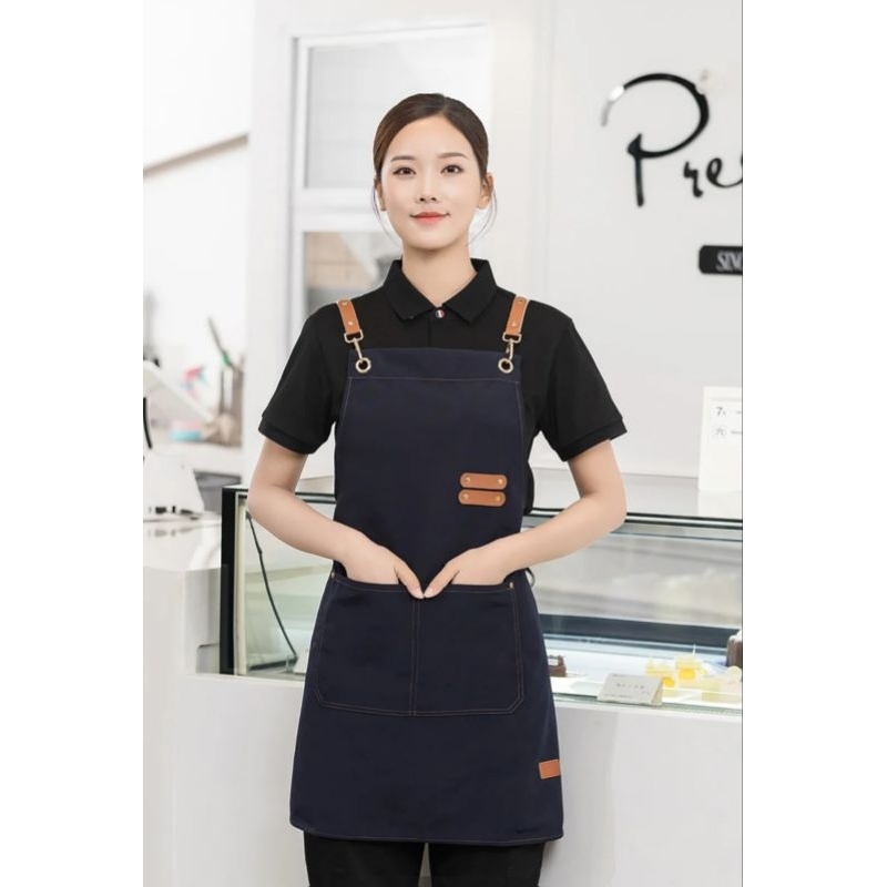ALIMRAN Apron Perpesional Kitchen Celemek Masak Apron Masak Barista Cafe Restoran Barber