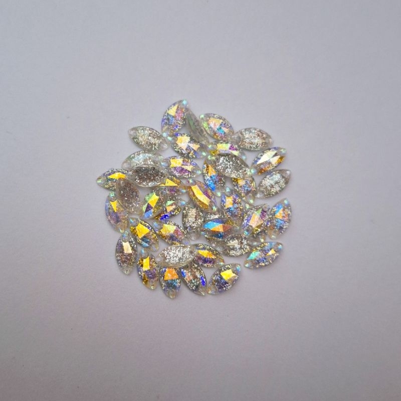 Payet kristal jahit diamond mata runcing gliter 6x12 Grade A Taiwan (40pcs)