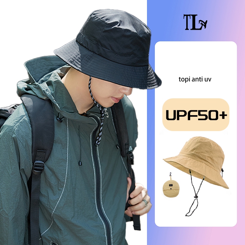 TL topi bucket Topi Visor Wanita topi pantai topi ember topi anti UV topi korean style topi cocok un