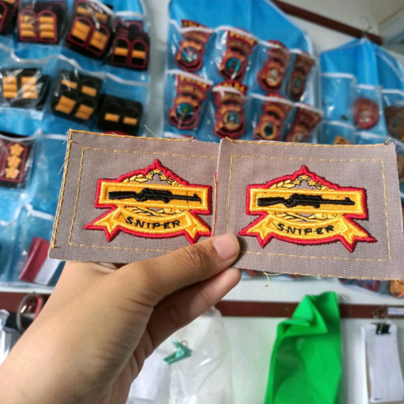 wing PDL sniper polri | bordir 3D sniper | jual wing PDL polri sniper super timbul