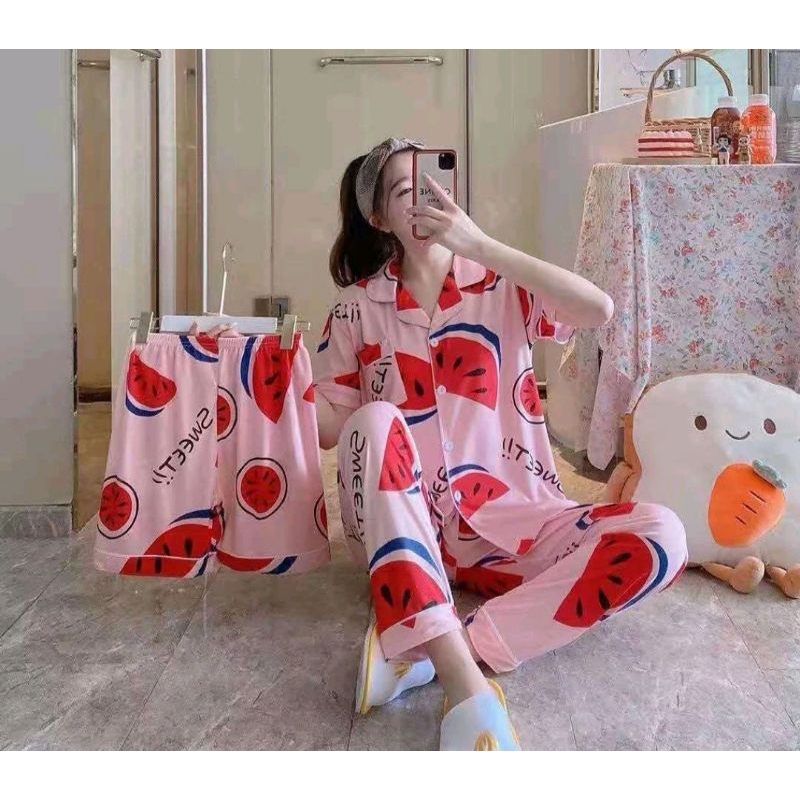 Piyama 3in1 Import Premium Semangka Dewasa