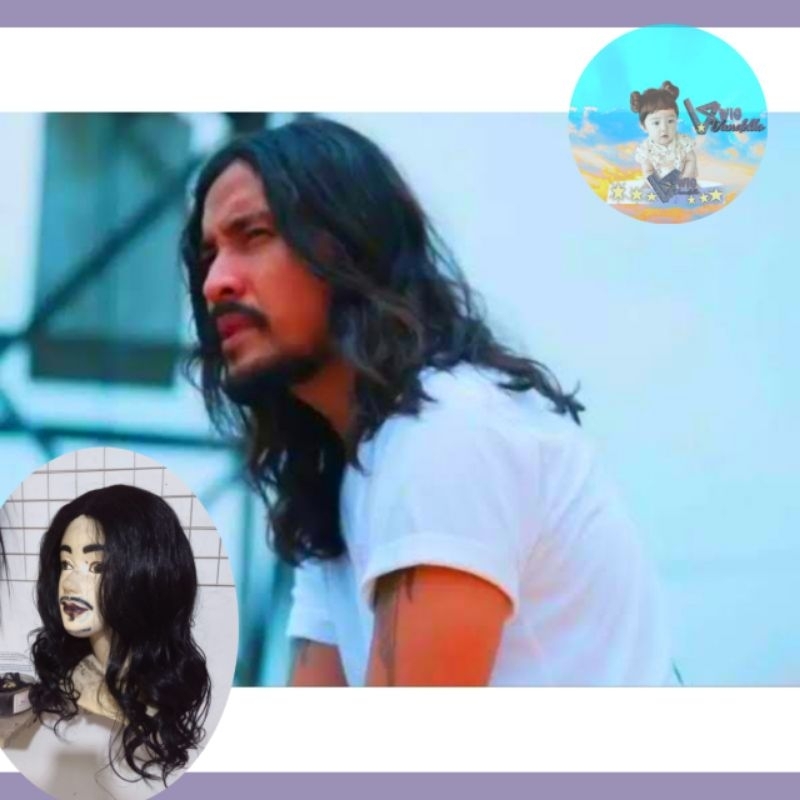WIG PRIA PANJANG KRITING / WIG FASHION EROPA DAN AMERIKA / RAMBUT PALSU COWOK