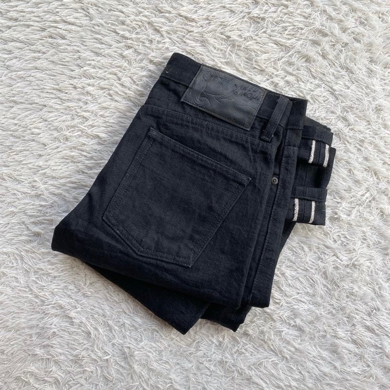 Naked & Famous Denim Super Skinny Guy Jeans Tapered Pants Japan Heritage Black Selvedge