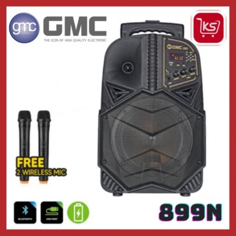 SPEAKER GMC 899N | PORTABLE | FREE 2 MIC WIRELESS | BLUETOOTH | KARAOKE