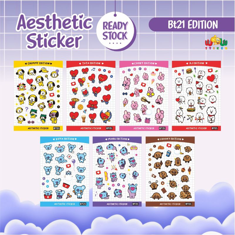 

Stiker Aesthetic BT21 Edition - Kertas Stiker Edisi BT21 - Paper, Stationery