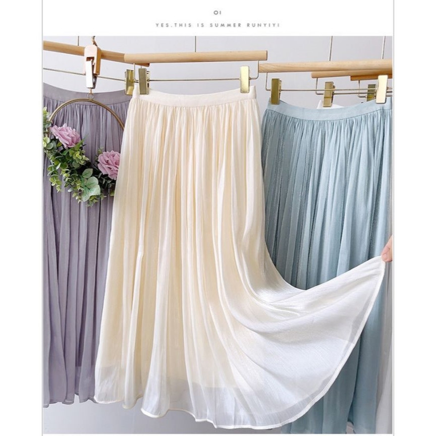 [FF-RP001] Rok Panjang Plisket Wanita Maxi Rok Wanita Premium