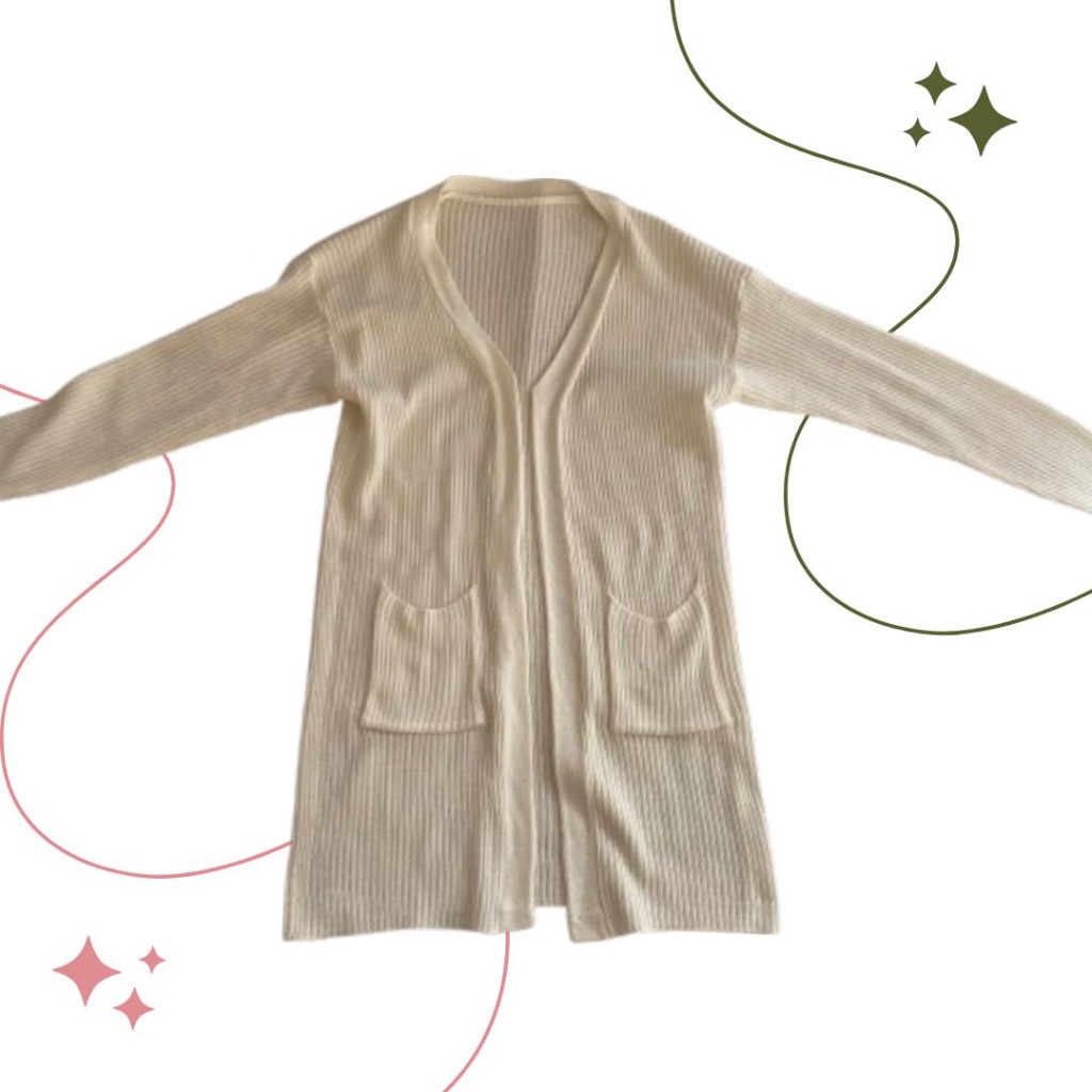 Cardigan Putih Panjang