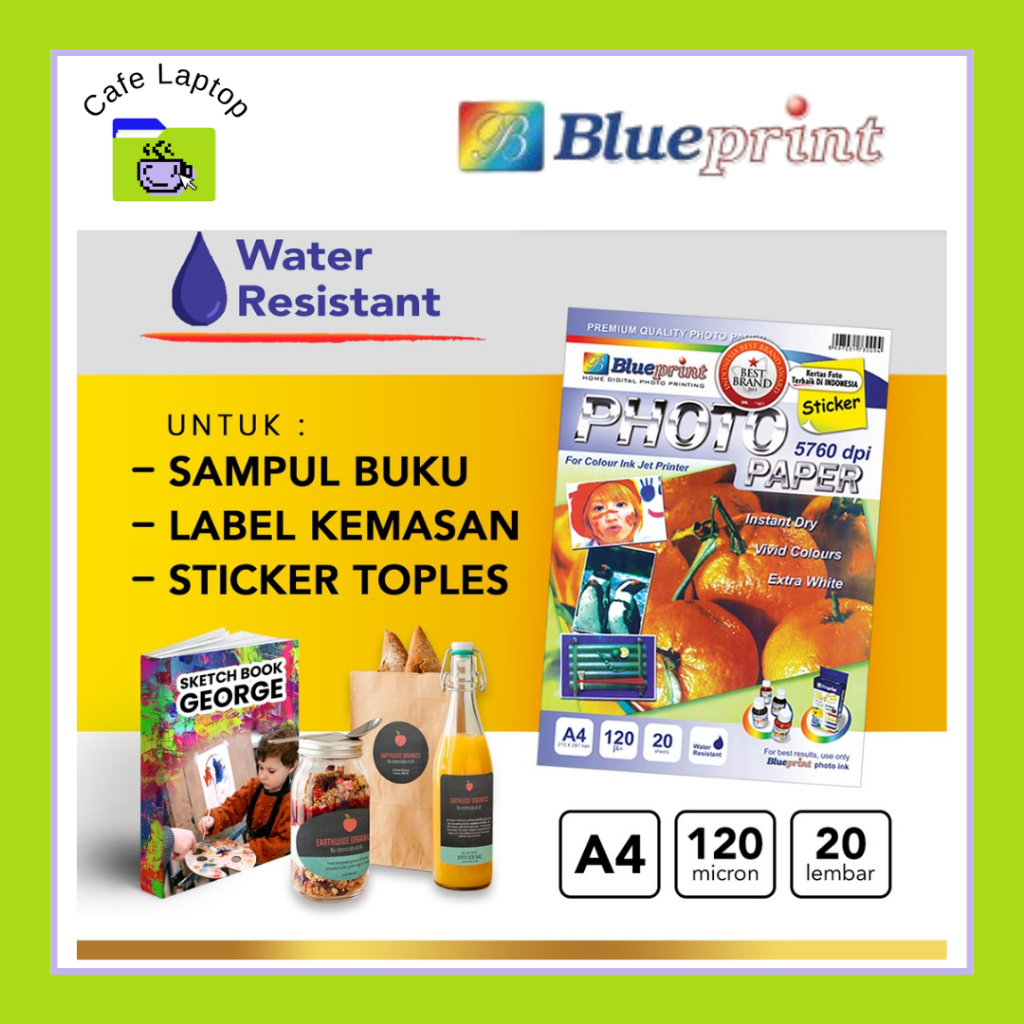 

Kertas Stiker Glossy BLUEPRINT A4 120 gsm 1PCS