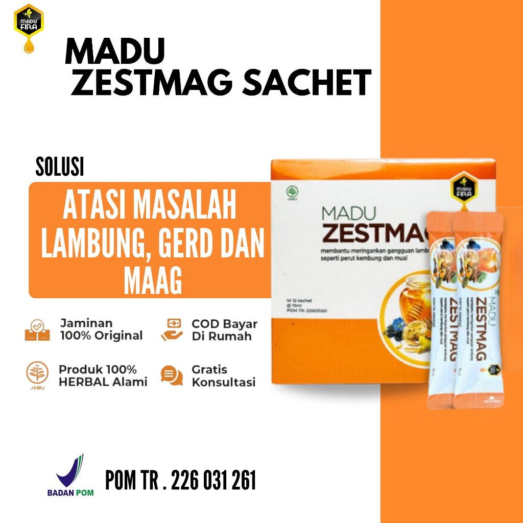 

MADU ZESTMAG SACHET ISI 12 obat asam lambung maag gerd BPOM