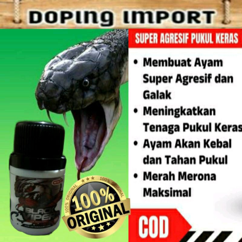 Black Viper Doping Ayam Aduan Terbaik Asli Original Import  Pil