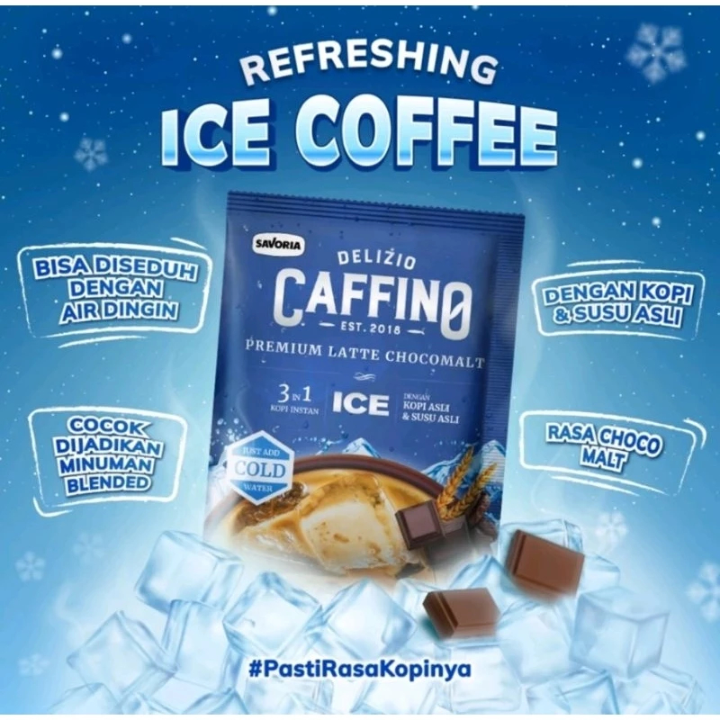 

Kopi Caffino Ice Chocomalt Gusset - Bubuk Es Kopi Instan 6 Sachet x 27g