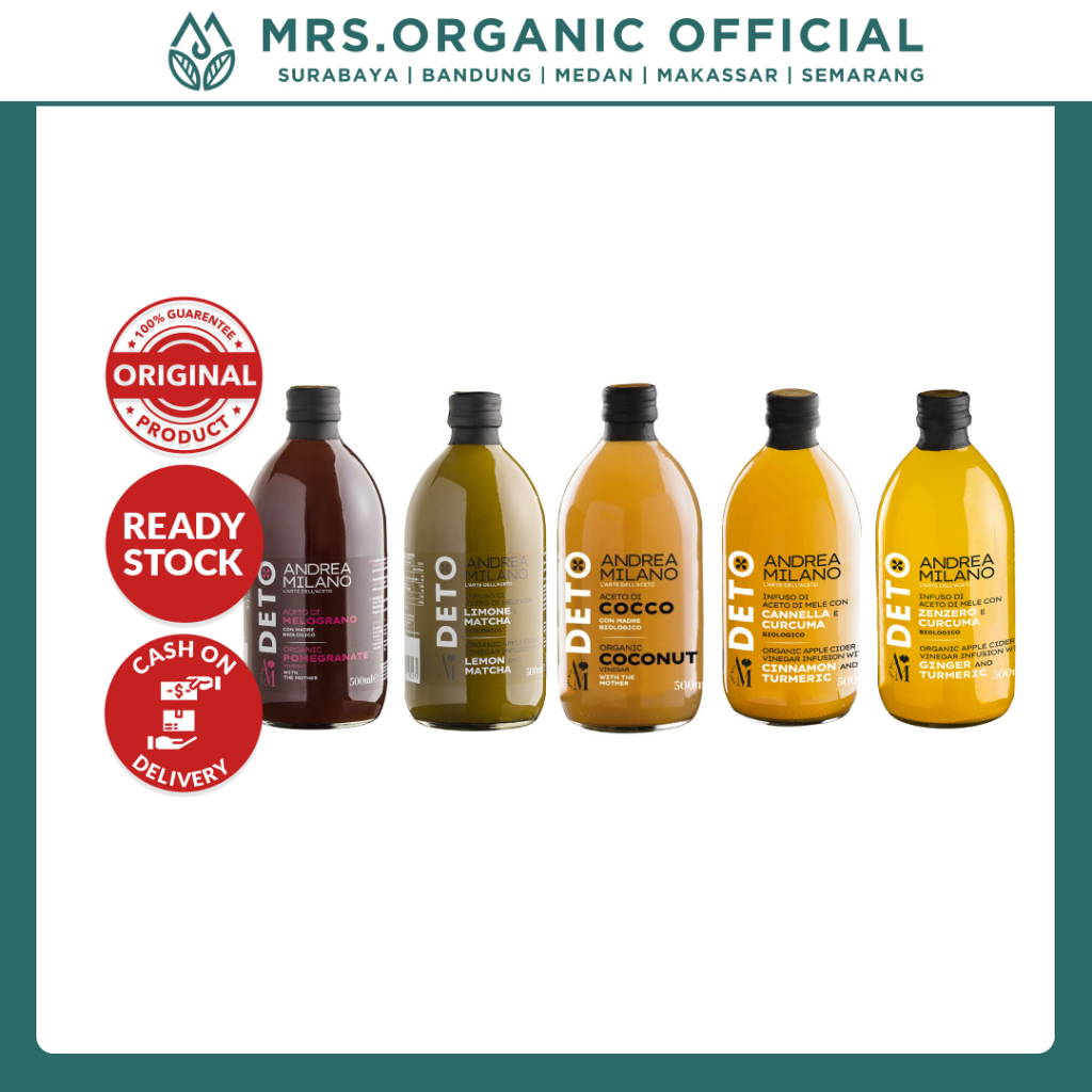 

ANDREA MILANO Organic Apple Cider Vinegar 500ml All Varian - Minuman Cuka Organik Murni 100%Organik