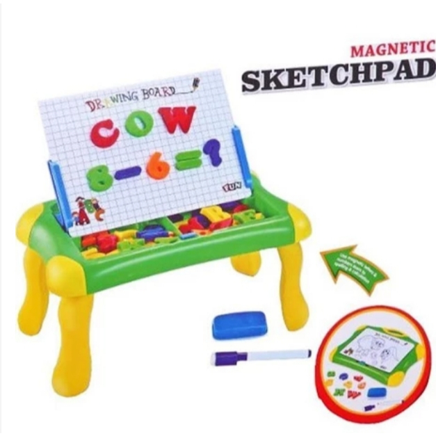 

WTBS Mainan Anak Magnetic Sketchpad Board Learning Case First / Second Classroom School Papan Tulis Magnetik Edukatif Magnet