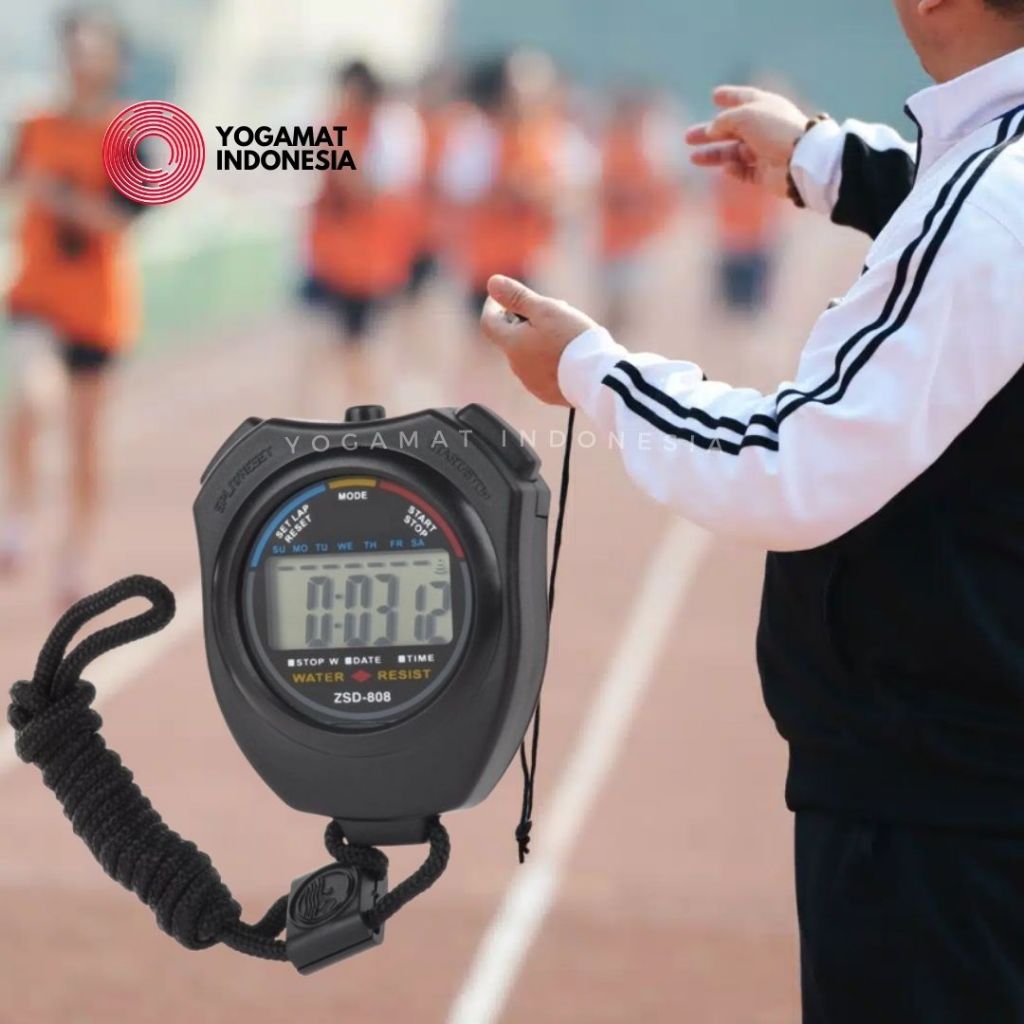 Stopwatch Olahraga Digital / Stopwatch Timer LCD + Strap / Stopwatch Atletik