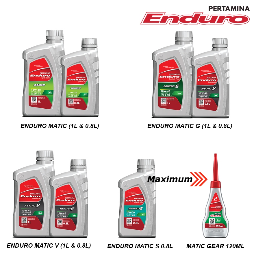 Pertamina Enduro matic Series Enduro Matic 4T Enduro Matic G Enduro Matic V Enduro Matic S 800cc dan