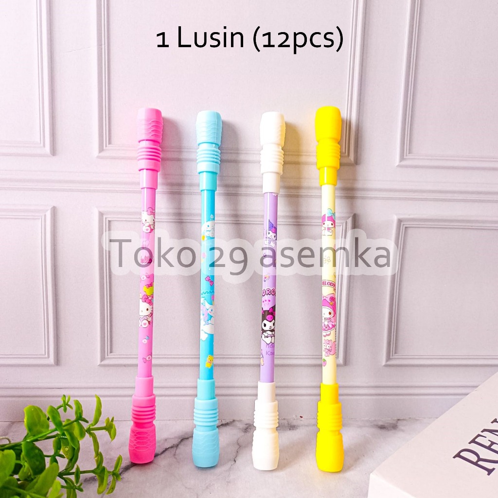 

12PCS SELUSIN PULPEN MAINAN PUTAR MAGNET SANRIO ISI 12PCS SPINING ALAT TULIS KARTUN PURIN CINAMOROLL