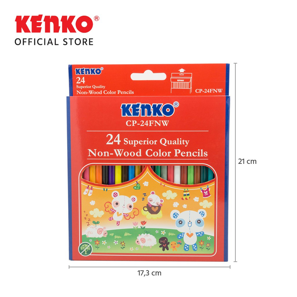 

PENSIL WARNA 24 COLOUR CP-24 FNW NON-WOOD KENKO 彩笔
