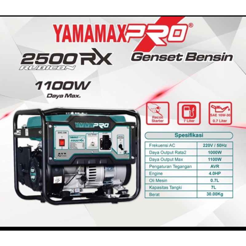 Generator Yamamax Pro 2500 4 Tak Rubicon Genset 2500 1000 Watt Bensin