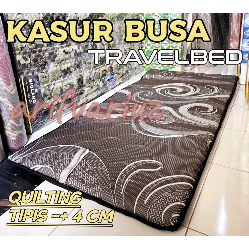 ( Instan Kurir ) Kasur Busa travelbed Lis Quilting Tipis 3 cm