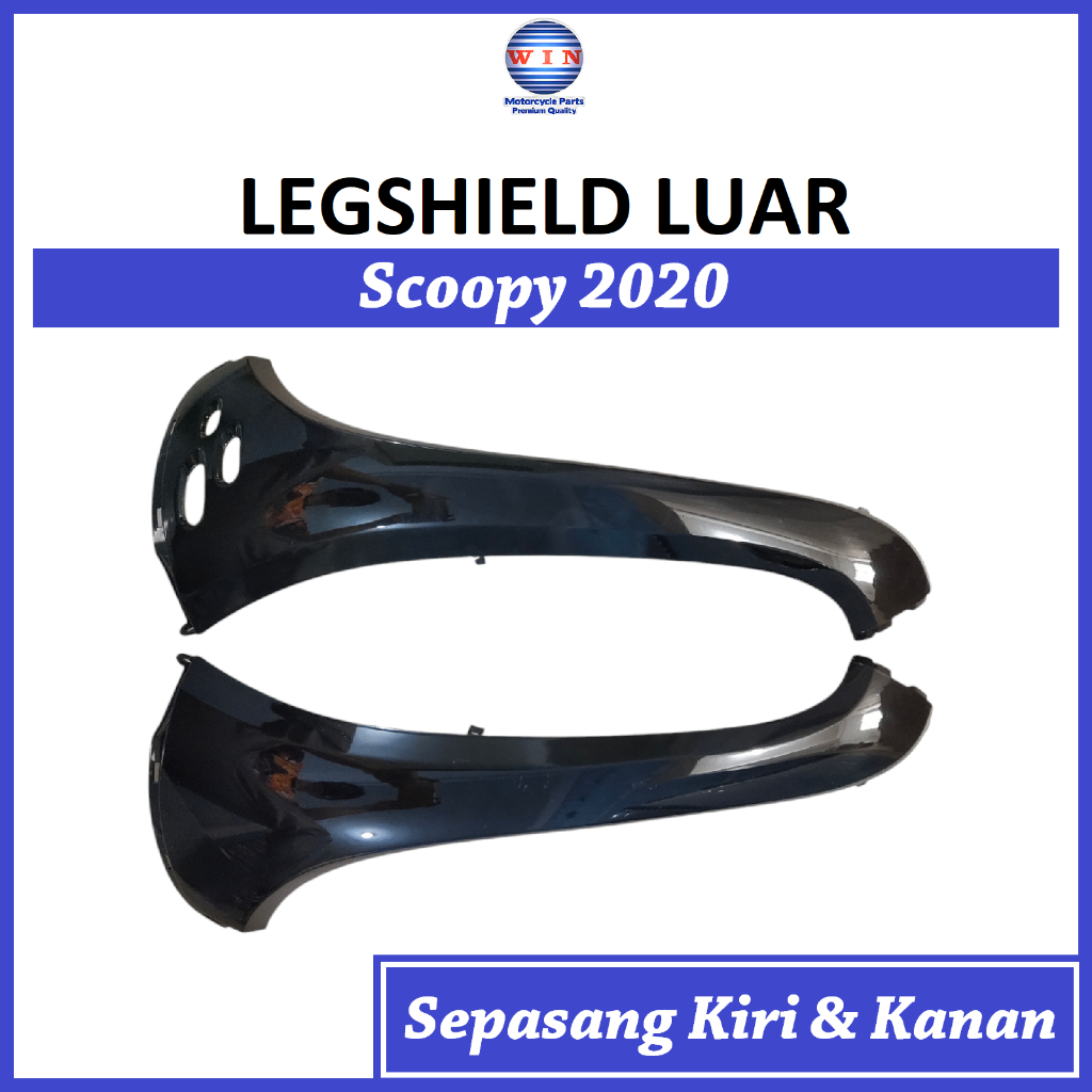 Sayap Luar Legshield  Scoopy 2020 Hitam WIN