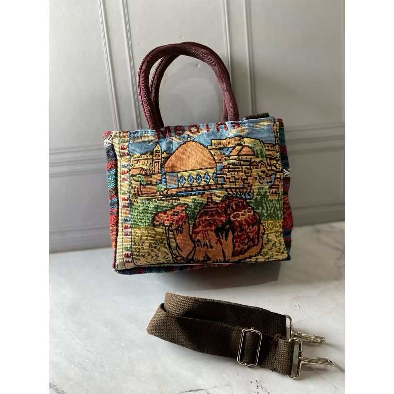 PALING LARIS NEW // tas selempang wanita // tas selempang makkah madina 2 ruang kecil // tas kanvas 