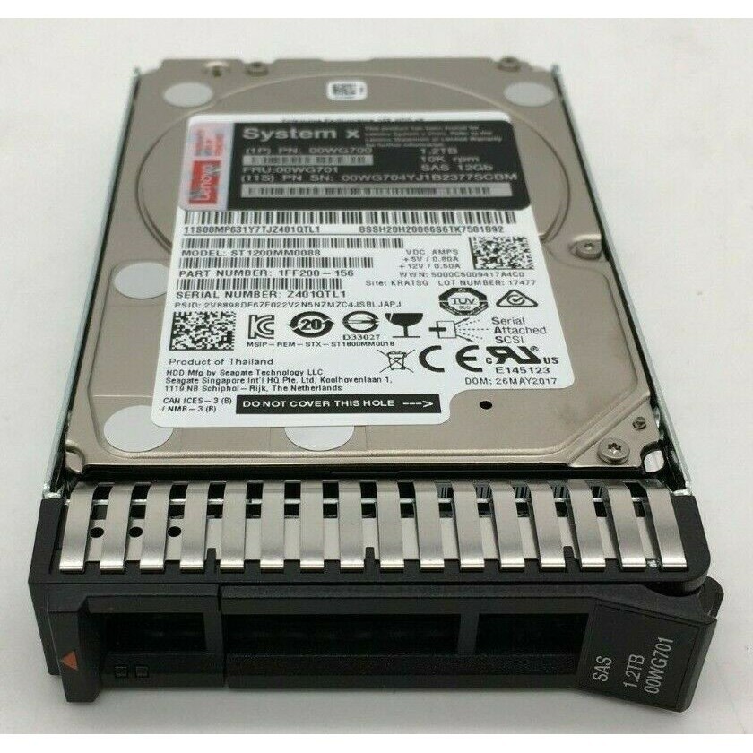 Lenovo IBM 1.2TB 10K 12G 2.5 SAS G3HS PN 00WG700 00WG701 00WG704