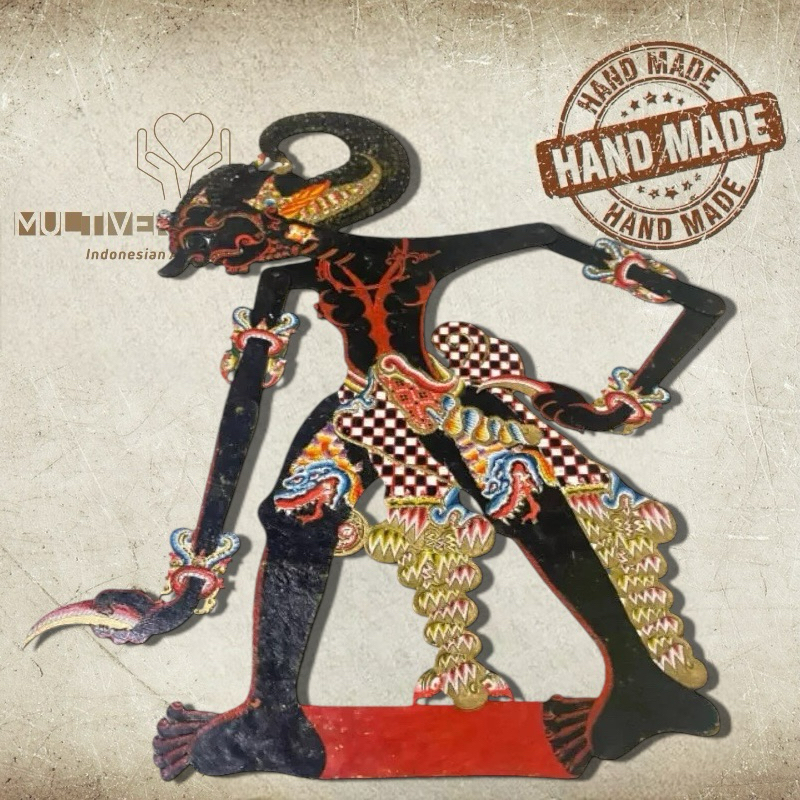 MULTIVERSECRAFTID Wayang Alusan Werkudoro Bima Bahan Kulit Kerbau Bahan Premium Kulit Asli Ukuran Pe