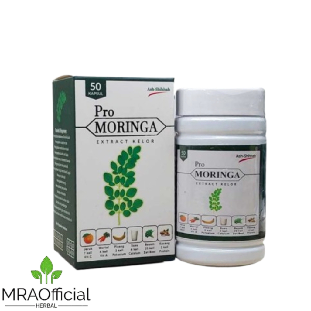 Pro Moringa Kapsul Ekstrak Daun Kelor Original | Kapsul Daun Kelor Pro Moringa Ash Shihah 50 Kapsul