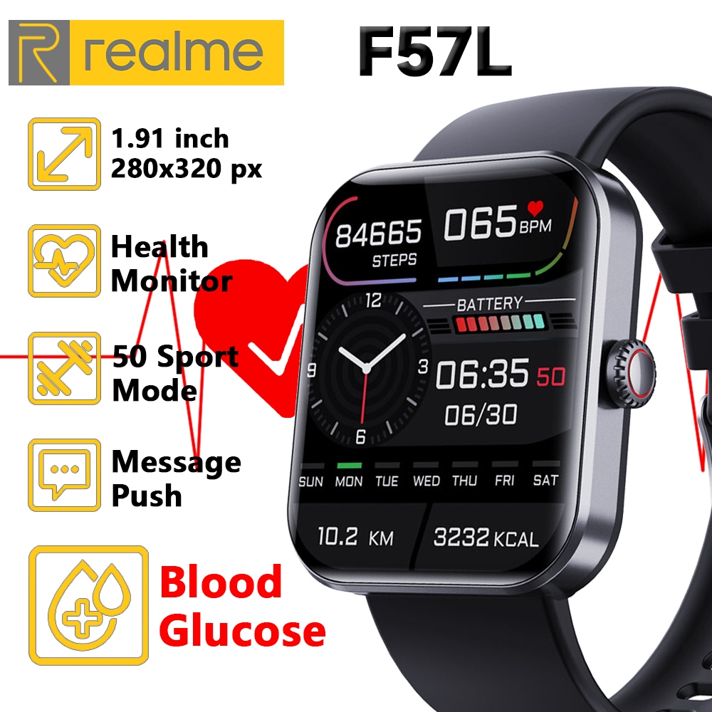 【2024 HOT】Smartwatch F57L NEW Blood Glucose 1.91 inch Screen Blood Glucose Smart Watch Electrocardio