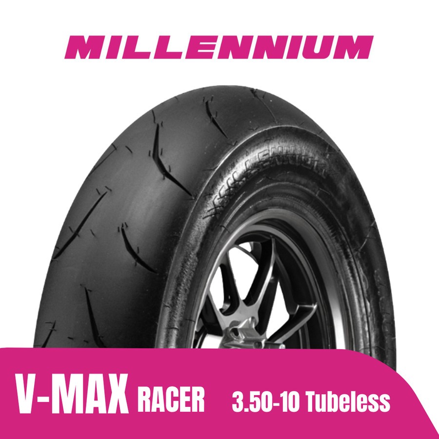 FREE PENTIL Ban Millennium Vespa Racer Balap Soft Compound Klasik Kymco V max Black 3.50 350 / 10 Tu