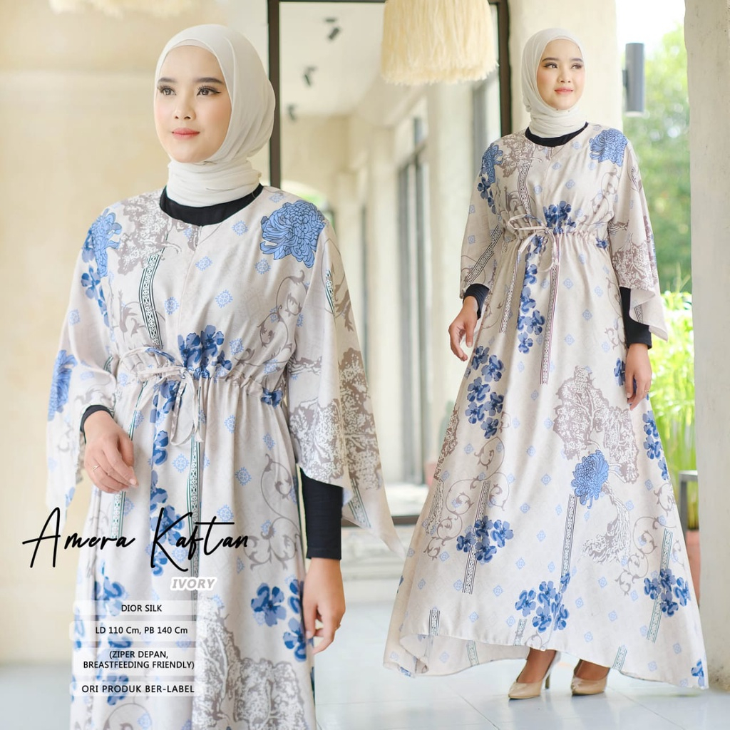 Amera Kaftan Wanita Muslim Silk Motif Batik