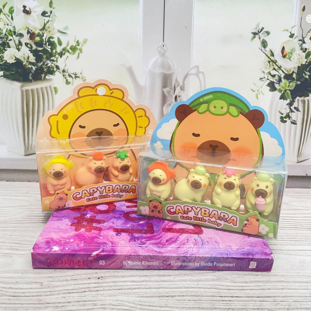 

1 Set isi 4 PCS Karet Penghapus Capybara Box Mewah Super Cute Lucu Eraser 1 Pack Lengkap isi 4 Pieces Imut Unik Bisa Grosir dan COD