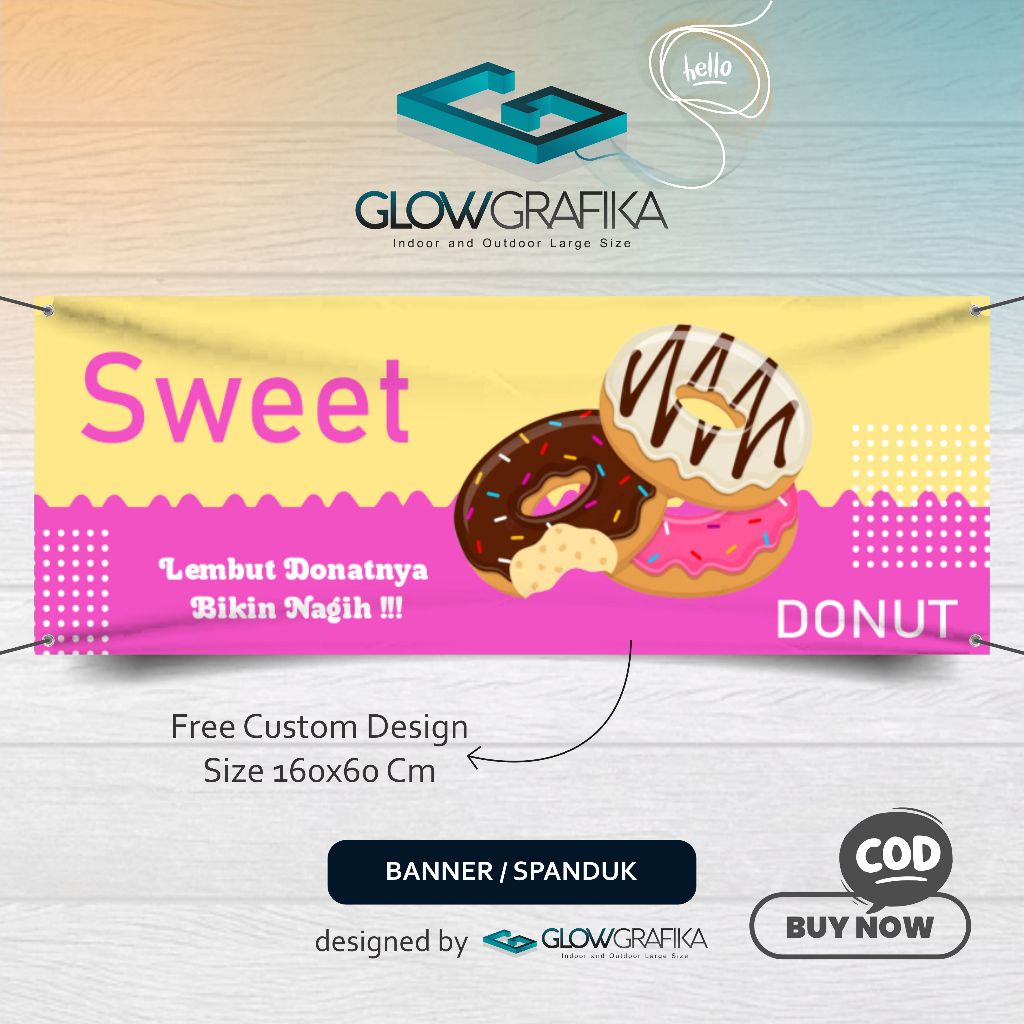 Cetak Spanduk Banner Sweet Donat Model A