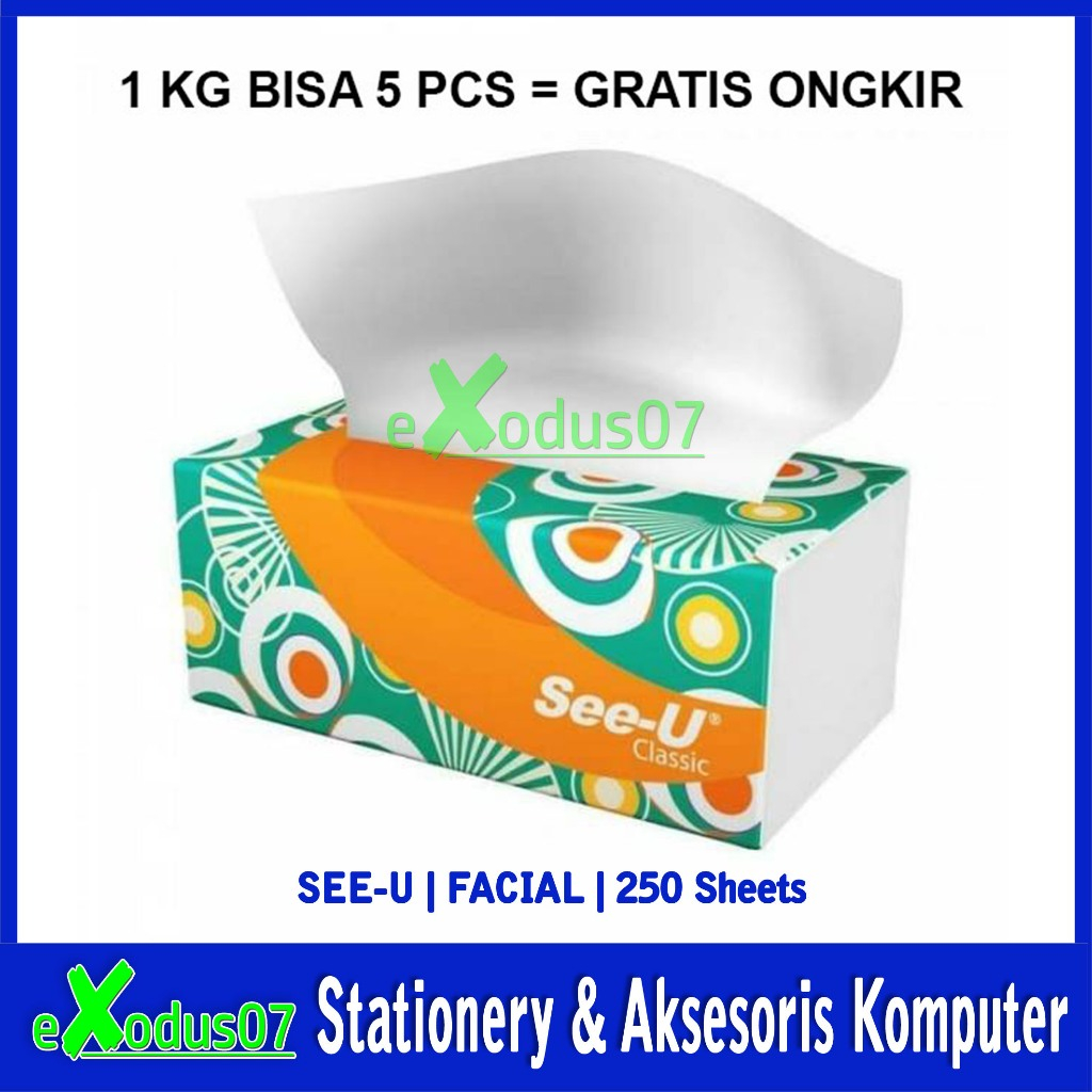 TISU MURAH / TISSUE WAJAH SEE-U 250SHEETS (1KG MUAT 5 PCS)