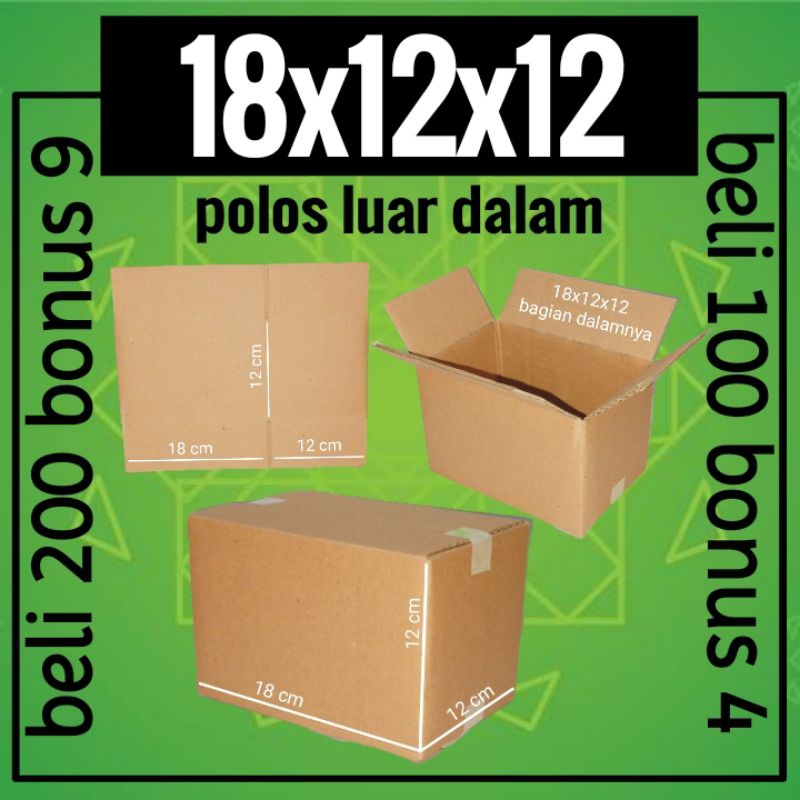 

kardus packing karton box polos ukuran 18x12x12