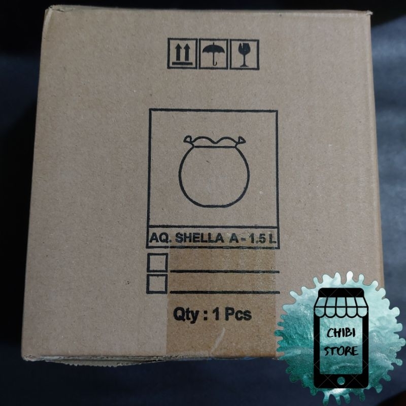 AQUARIUM KACA BULAT 1,5LITER / AQUARIUM BULAT 1,5LTR / FISH BOWL 1,5 LITER / AQUARIUM TOPLES 1,5 LIT