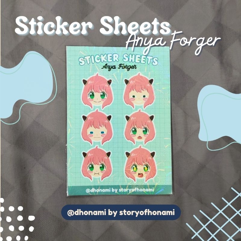 

[ dhonami ] Anya Forger Sticker Sheets Pack Spy x Family Fanart by Storyofhonami