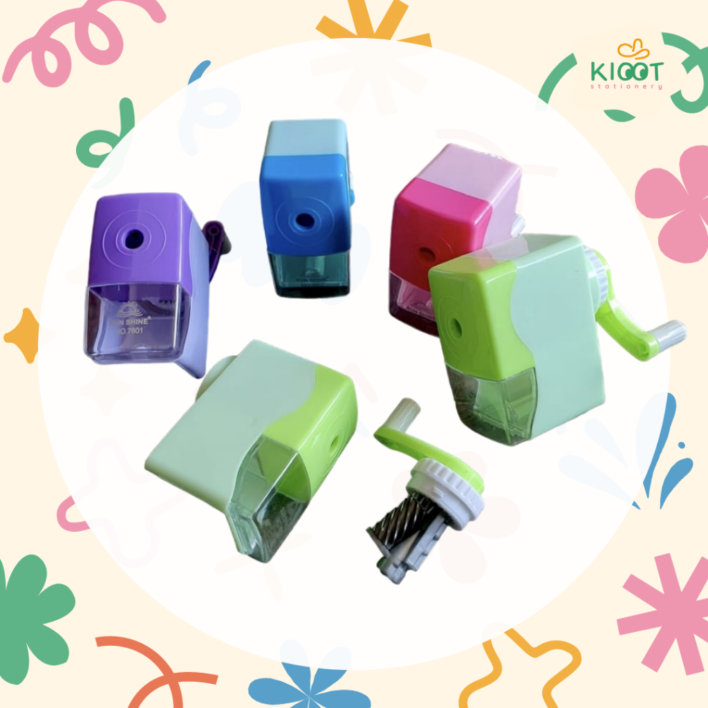 

Kioot - Rautan Putar Pensil Sharpener Rautan Meja Warna Pastel Perlengkapan Sekolah 7601