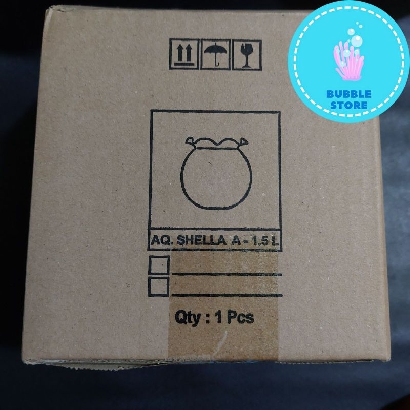 AQUARIUM KACA BULAT 1,5LITER / AQUARIUM BULAT 1,5LTR / FISH BOWL 1,5 LITER / AQUARIUM TOPLES 1,5 LIT