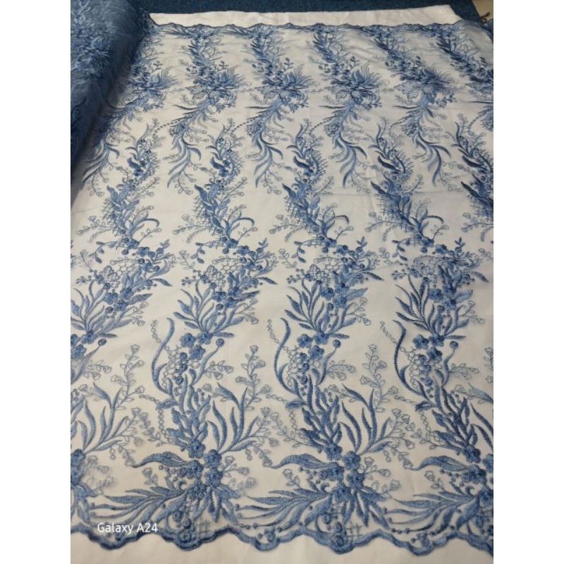 (COD) bahan kain tulle bordir full/ tile brokat motif cocok buat dress,gaun pesta,gamis, kebaya wani